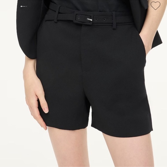 Jcrew Belted crepe short Black NWT Size 4 - Picture 2 of 3